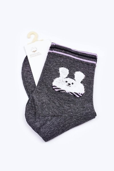 Damen Baumwollsocken Hase COSAS Dunkelgrau