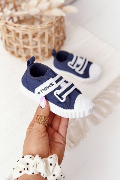 Adidași pentru copii cu vești Velcro Navy Blue