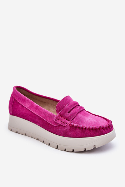Zomšiniai platforminiai loaferiai Fuchsia Milana