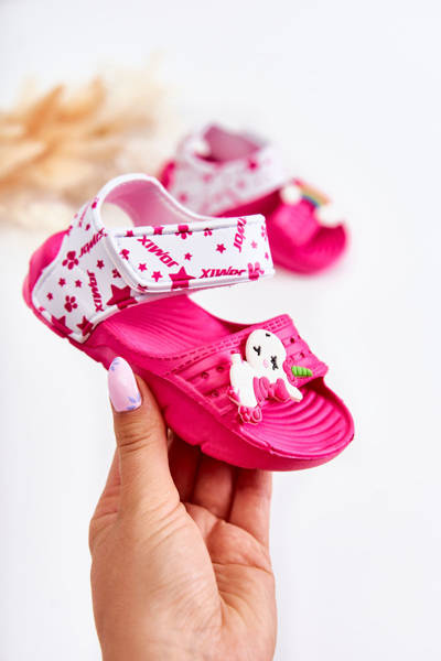 Children's light sandals with decorations Dark pink Trusty