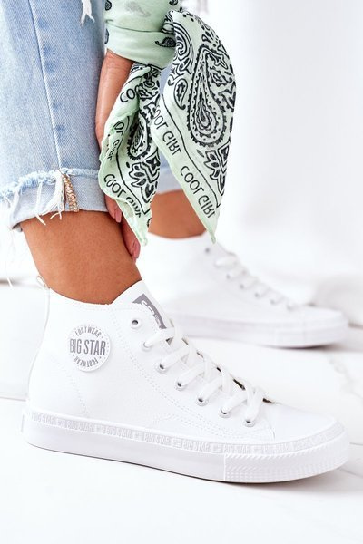 Baskets Hautes En Cuir Femme Big Star GG274016 Blanc