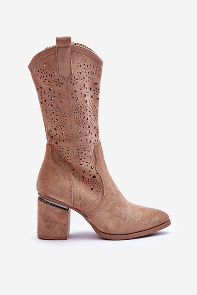 Durchbrochene aus Wildleder für Damen Beige Adelia