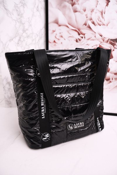 Große Shopper-Tasche LAURA BIAGGI Schwarz Weißes Logo