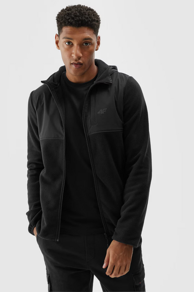 Sweat à capuche polaire 4F Homme 4FAW23TFLEM137-20S Noir