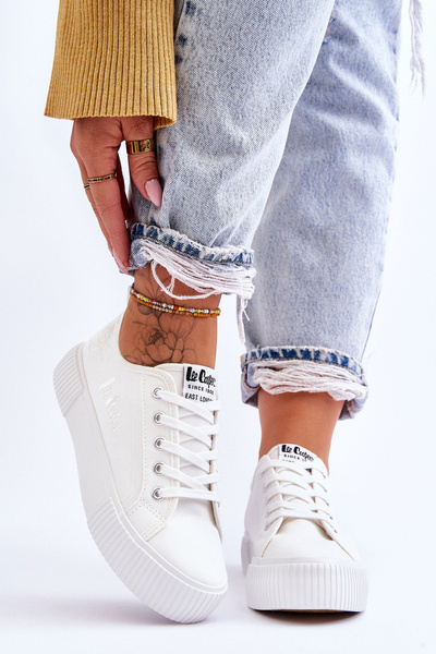 Bequeme Turnschuhe auf der Plattform Lee Cooper LCW-23-31-1808L Beige
