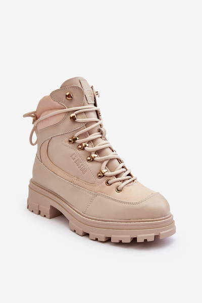 Damen Gefütterte Schnürstiefel Hellbeige Big Star MM274664