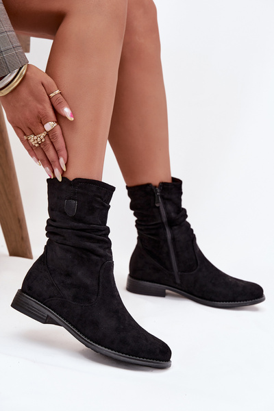 Isolierte Damenschuhe mit gerüschtem Schaft auf flacher Sohle Krisia