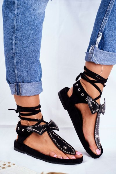 Lu Boo női fekete lépcsős szandál Mara Flip Flops