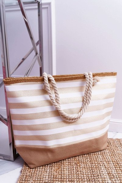 Große Strand Jungen Handtasche Shopper Beige