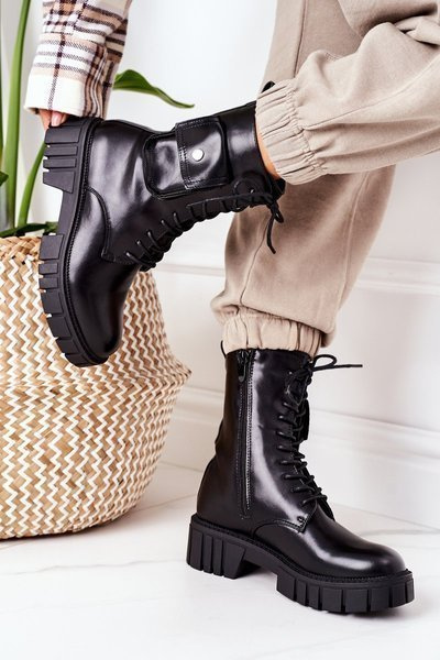 Bottes Isolées Avec Une Poche Noir Génial