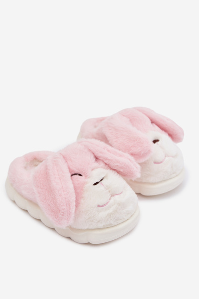 Chaussons pour enfants en peluche lapins roses Farnise