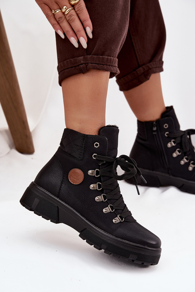 Šildomi moteriški traperiai ant platformos juodi Zaraine