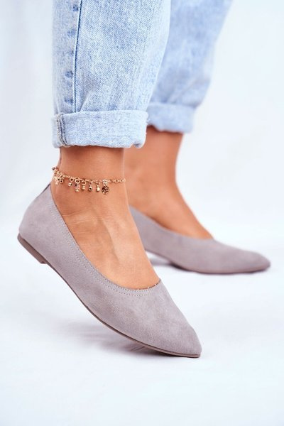 Ballerines Femme Eco-Suède Gris Magnifique