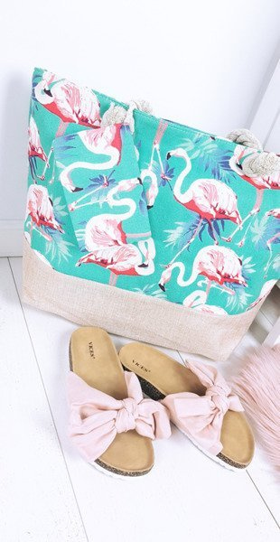 Beachwear Große Mint Handtasche Damen Handtasche Flamingos
