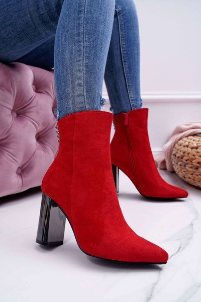 Women's Silver Stiletto Boots Red Dimmy
