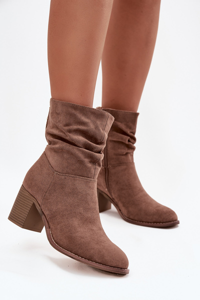 Damenschuhe mit Rüschen am Absatz S.Barski HY52-516 Braun
