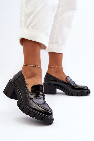 Mocassins pour femmes à talon épais Big Star NN274055 noir