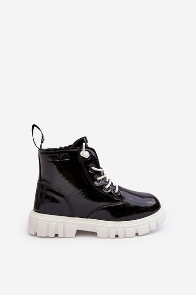 Fényes steppelt gyerekcsizma Big Star MM374147 fekete