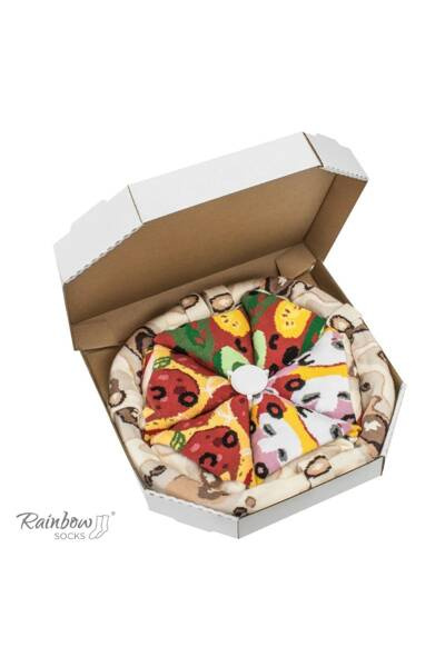 Rainbow Chaussettes Pizza 4 Paires Pepperoni Végétarien Capricciosa