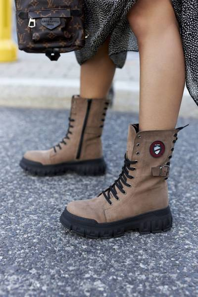 Bottes de randonnée plates pour femmes Marron Monope