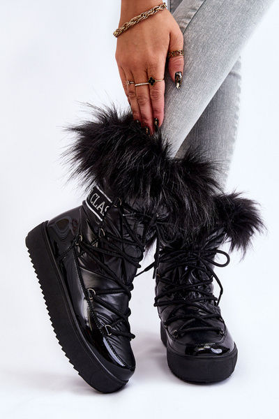 Schneestiefel zum Schnüren für Damen Schwarze Santero