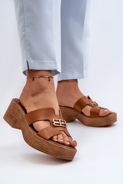 Zazoo 40412 Papuci eleganți de damă din piele maro