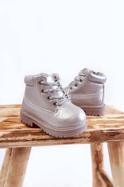Bottes pour enfants avec fermeture éclair argent Dexter