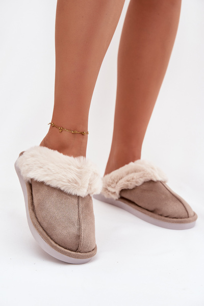 Chaussons pour femmes avec fourrure Khaki Carisse