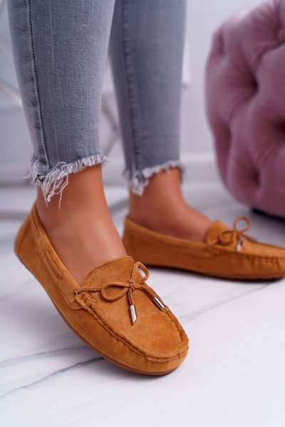 Femei din piele de căprioară Moccasins Camel Camel Buggy