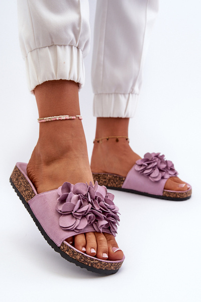 Damen Sandalen auf Korkplattform mit Eko-Wildleder Lila Jaihini