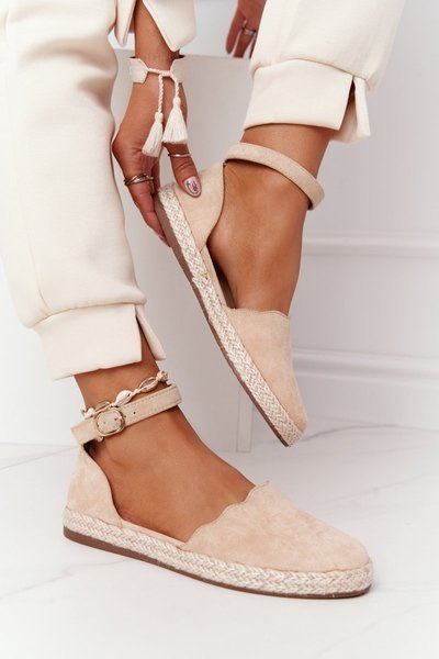 Suede espadrilles pe o talpă de paie s.barski bej