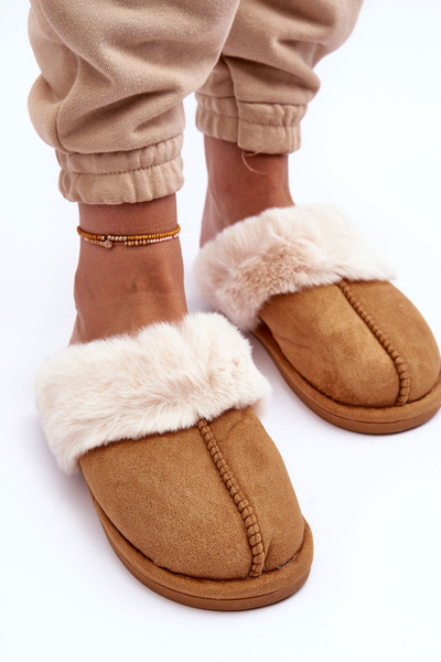 Chaussons Femme Avec Fourrure Camel Pinky