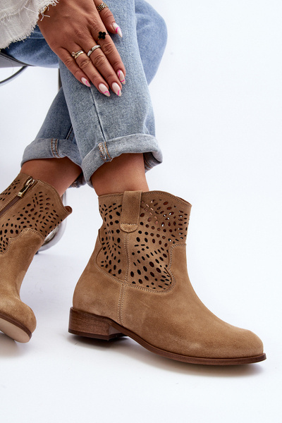 Damen Beige Schnürstiefel Lewski Shoes 3301/2