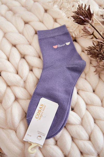 Chaussettes Cosas Femme Unies En Coton Violet
