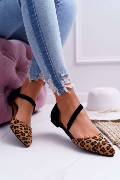 Lu Boo Ballerines Pointues En Daim Léopard Carana