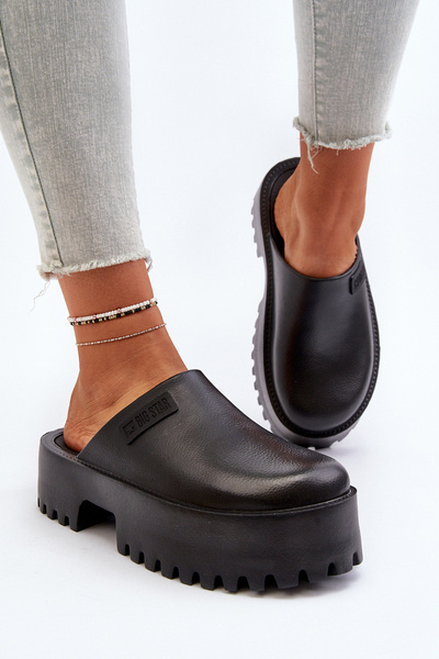 Claquettes pour femmes à semelle épaisse Big Star NN274014 noir