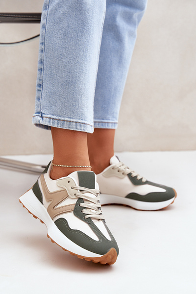 Baskets Sportives Femmes Beige-Vert Britma
