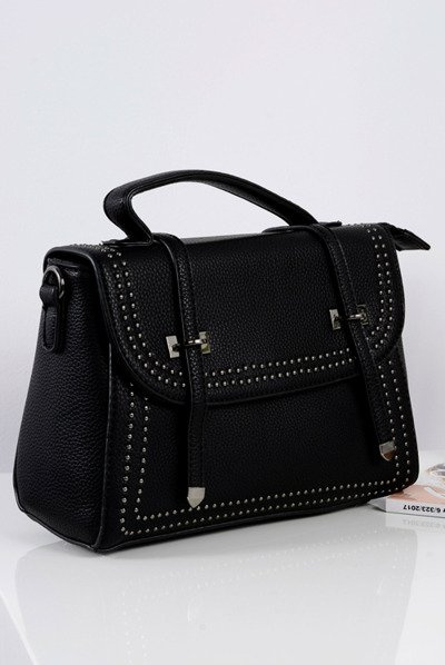 Black Gandbag pentru femei cu pieptul de tipar pentru femei