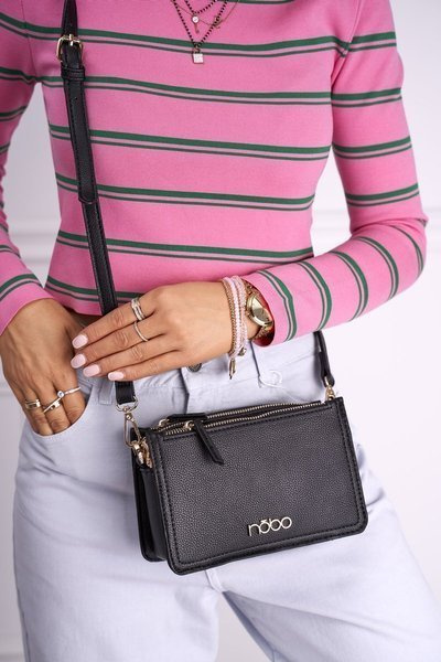 NOBO Damen Handtasche Schwarz Brief Tasche NBAG-I2680-C020