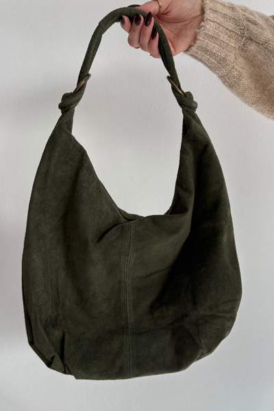 Sac En Microfibre Naturelle Vert Foncé Floriah