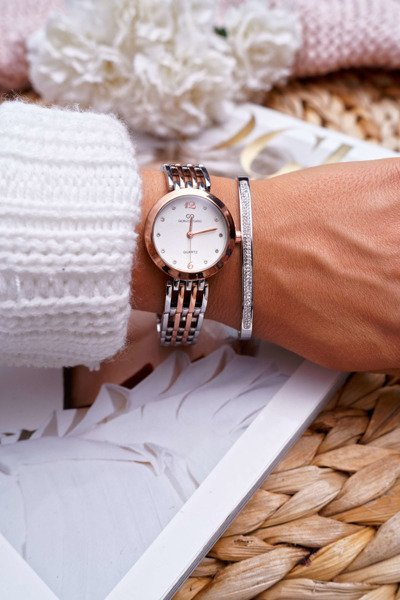 Bracelet Femme Acier Avec Zircons Argent Debi