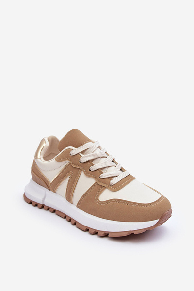 Women's Leather Sport Shoes Brown-Beige Kabama