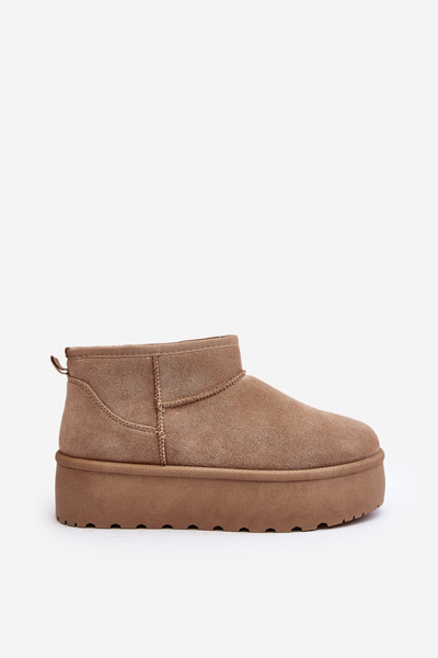 Damen Schneestiefel Auf Der Plattform Beige Mennja