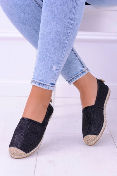 Lu Boo Schwarze Glitzer-Espadrilles