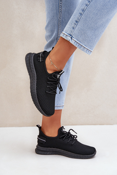 Baskets Sportives À Enfiler En Maille Femme Noires Harice