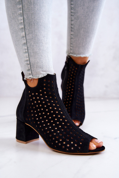 Bottines Ajourées en Cuir Maciejka 05420-43 Noir