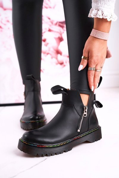 Bottines Chelsea Femme Avec Coutures Colorées Noir Addison