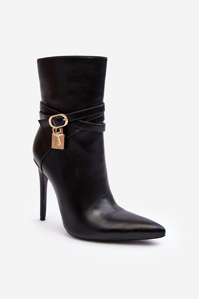 Damen Stiefeletten Mit Riemen In Schwarz Casulle