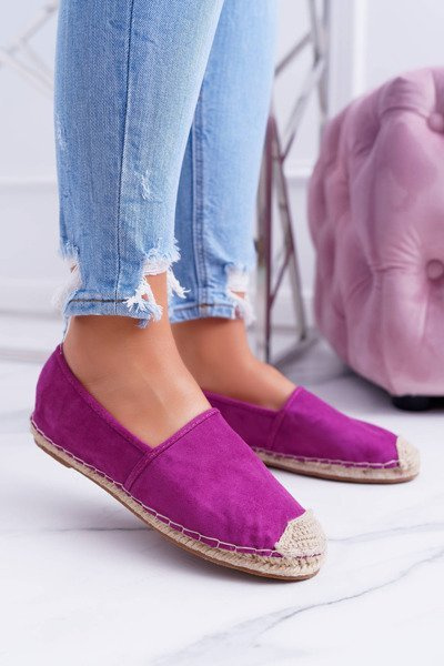 Lu Boo Fukszia Vászon Slip On Ramen Espadrilles