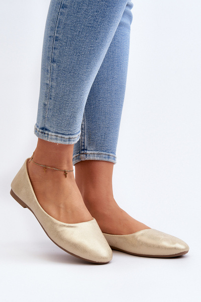 Ballerines classiques en cuir doré Stacee